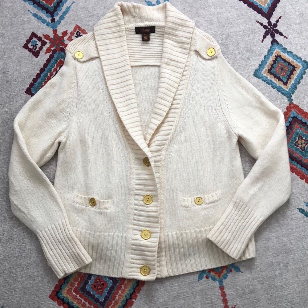 Victor Alfaro 100% Merino Wool Cardigan